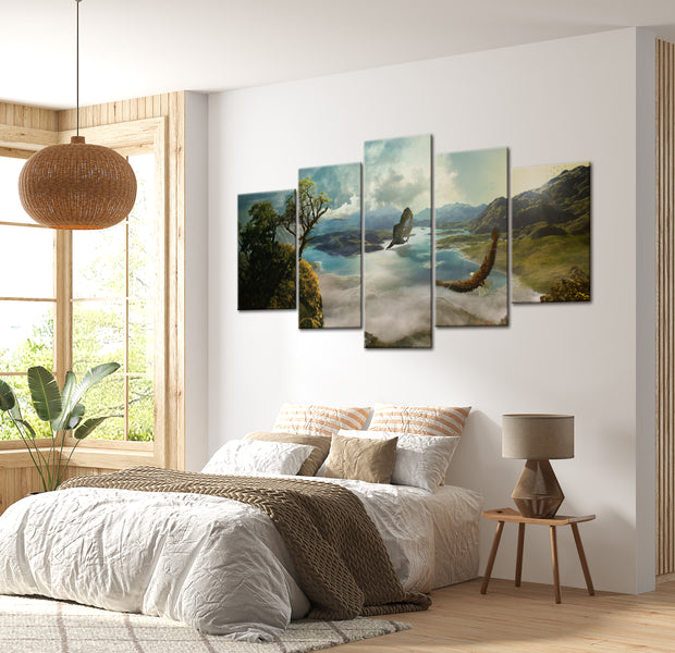 Stretched Canvas Landscape Art - Falcon's Flight