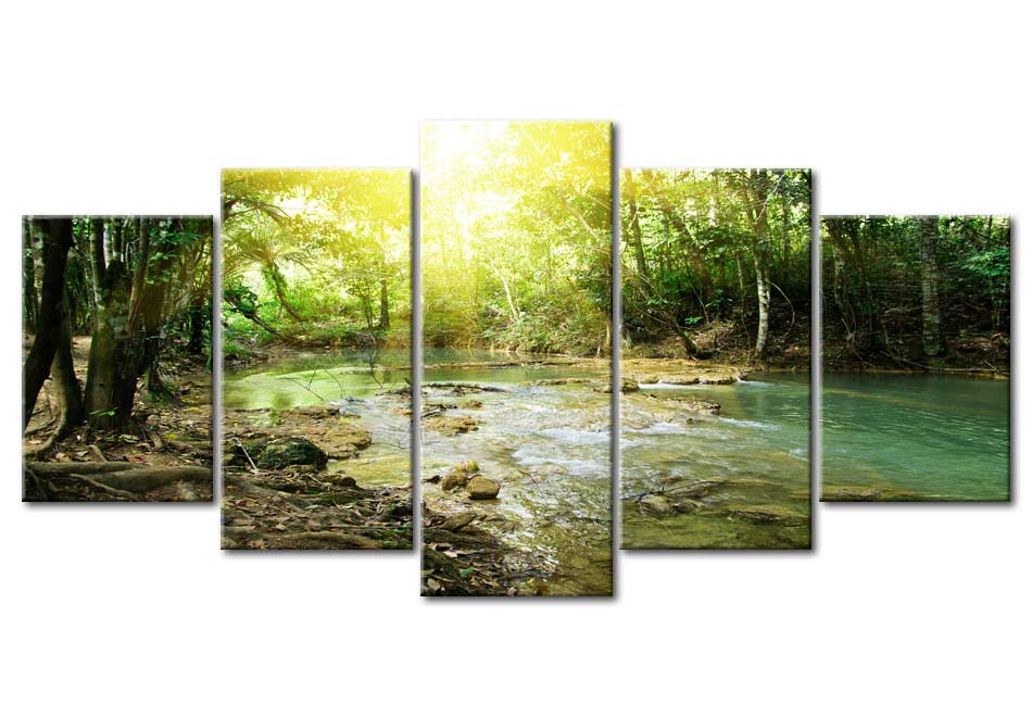 Stretched Canvas Landscape Art - Forest River