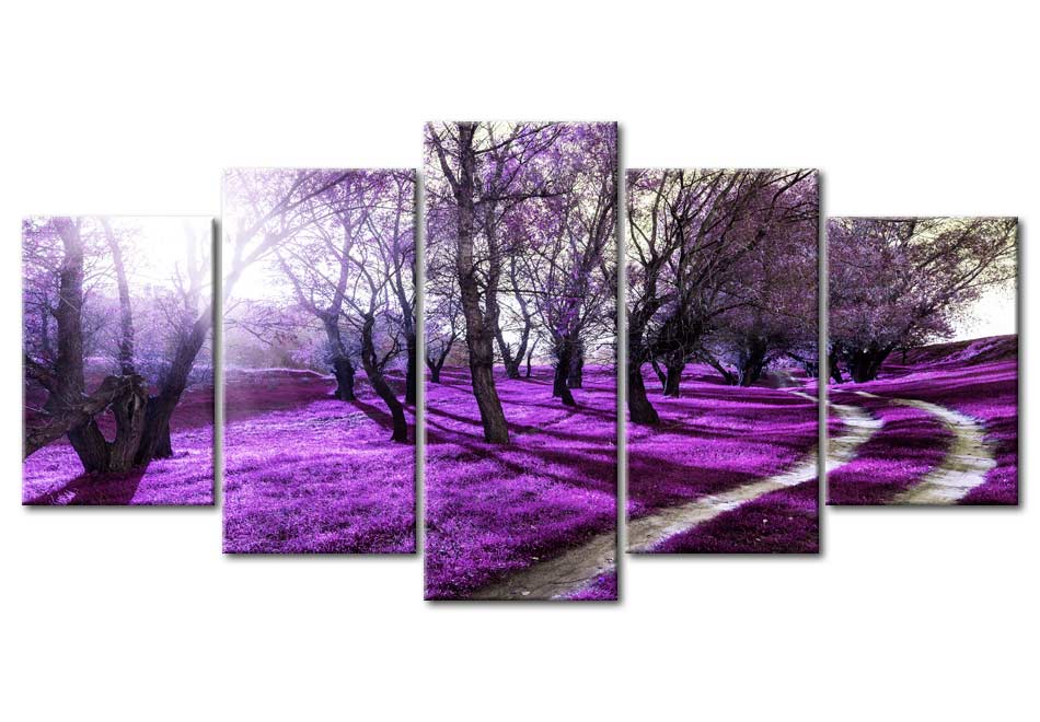 Stretched Canvas Landscape Art - Lavender Orchard