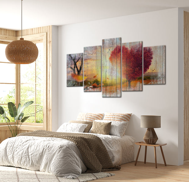 Stretched Canvas Landscape Art - Lovers Autumn