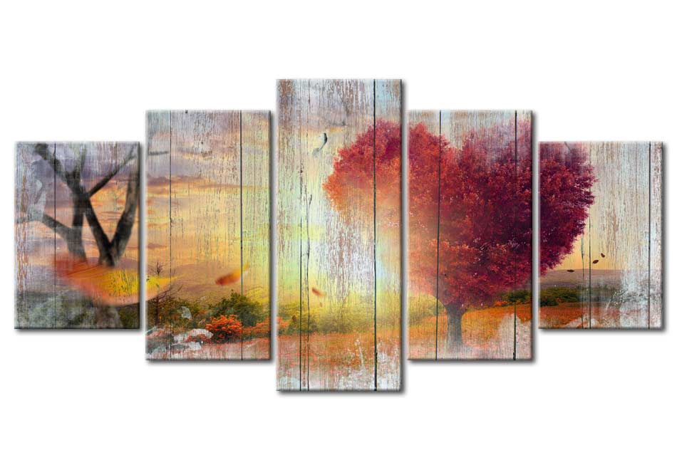 Stretched Canvas Landscape Art - Lovers’ Autumn
