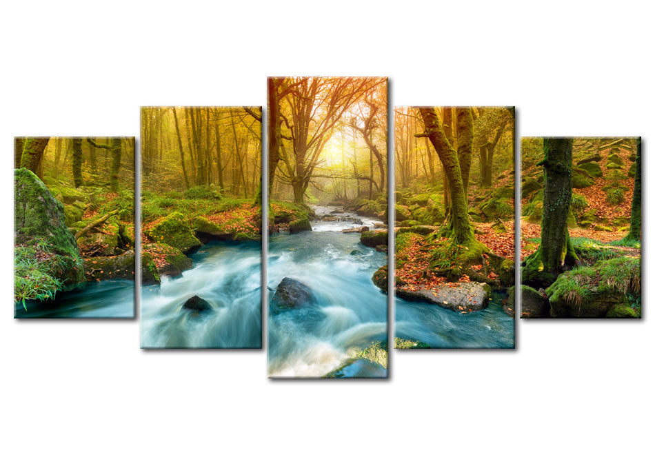 Stretched Canvas Landscape Art - Morning On The River