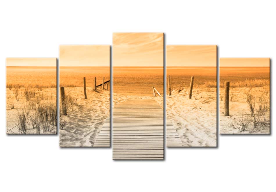 Stretched Canvas Landscape Art - Orange Beach