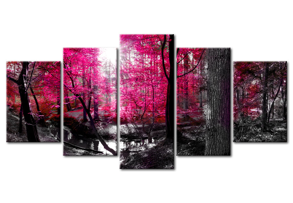 Stretched Canvas Landscape Art - Pink Autumn