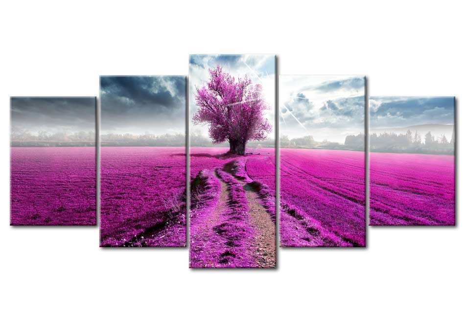 Stretched Canvas Landscape Art - Purple Land