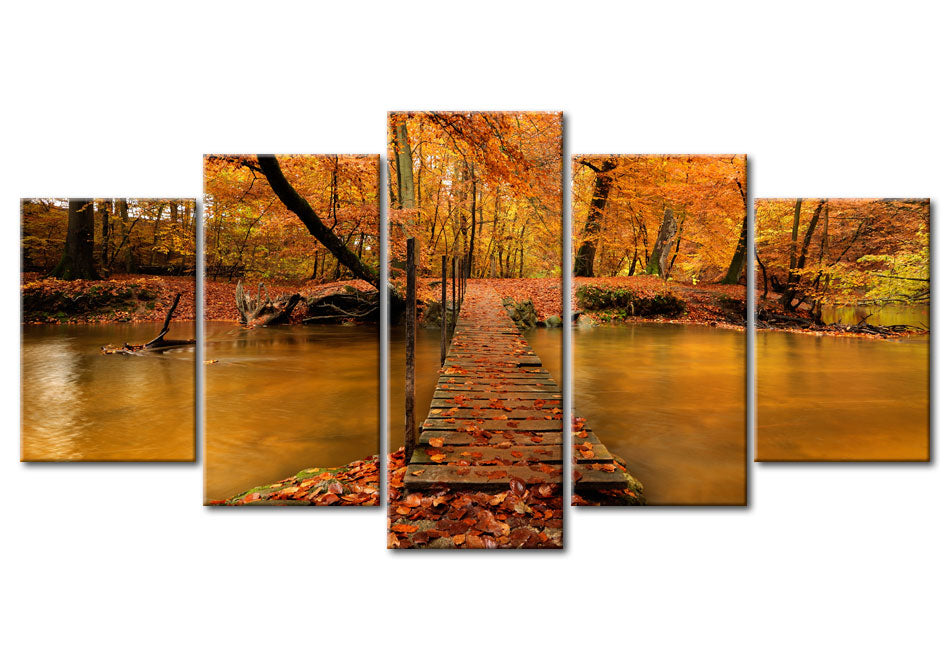 Stretched Canvas Landscape Art - Redness Of Autumn