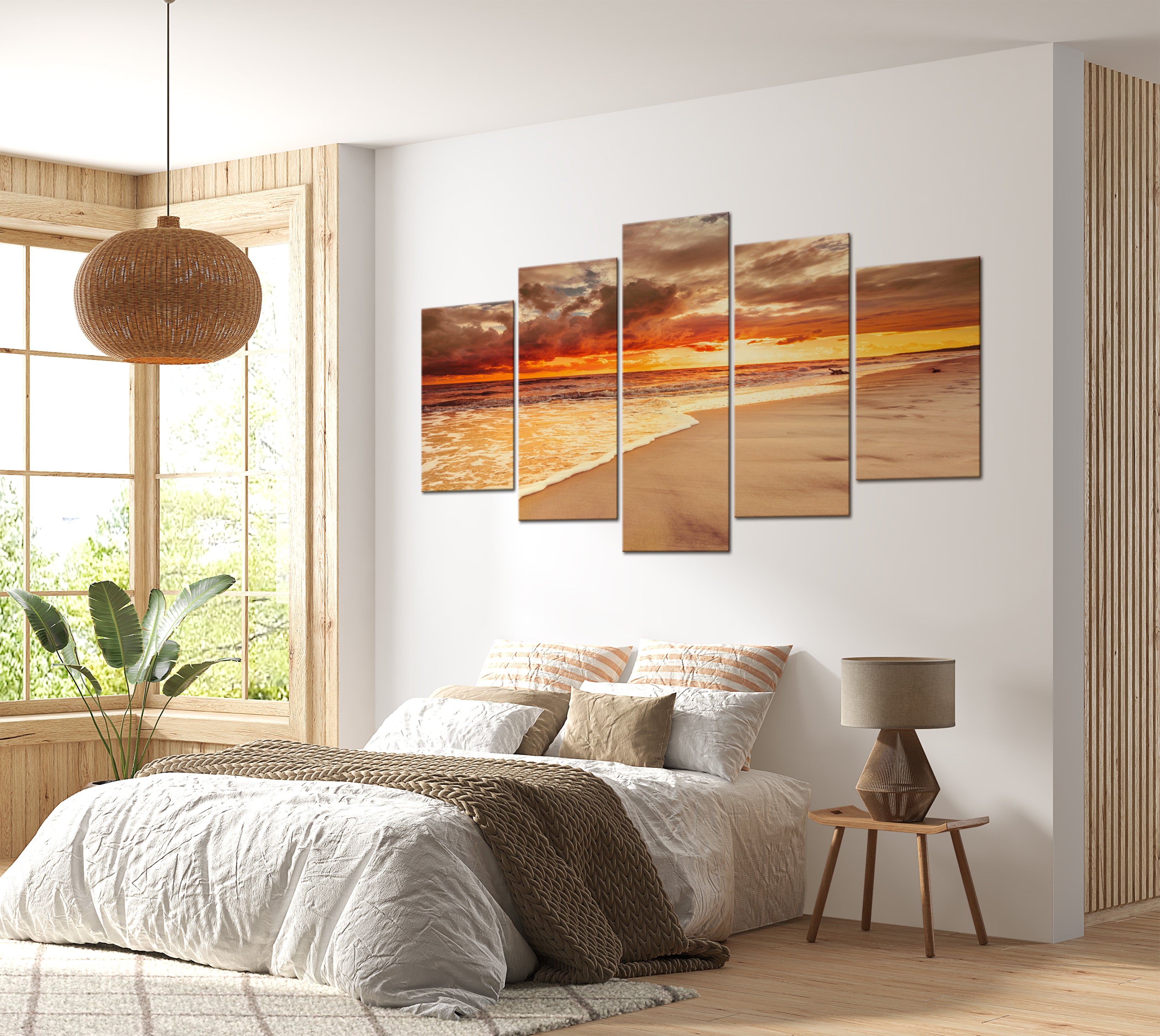Stretched Canvas Landscape Art - Beautiful Sunset At Sea