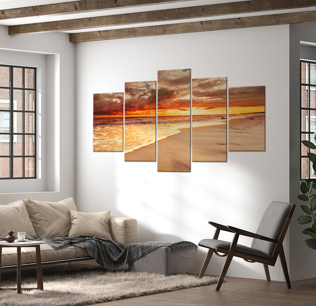Stretched Canvas Landscape Art - Beautiful Sunset At Sea