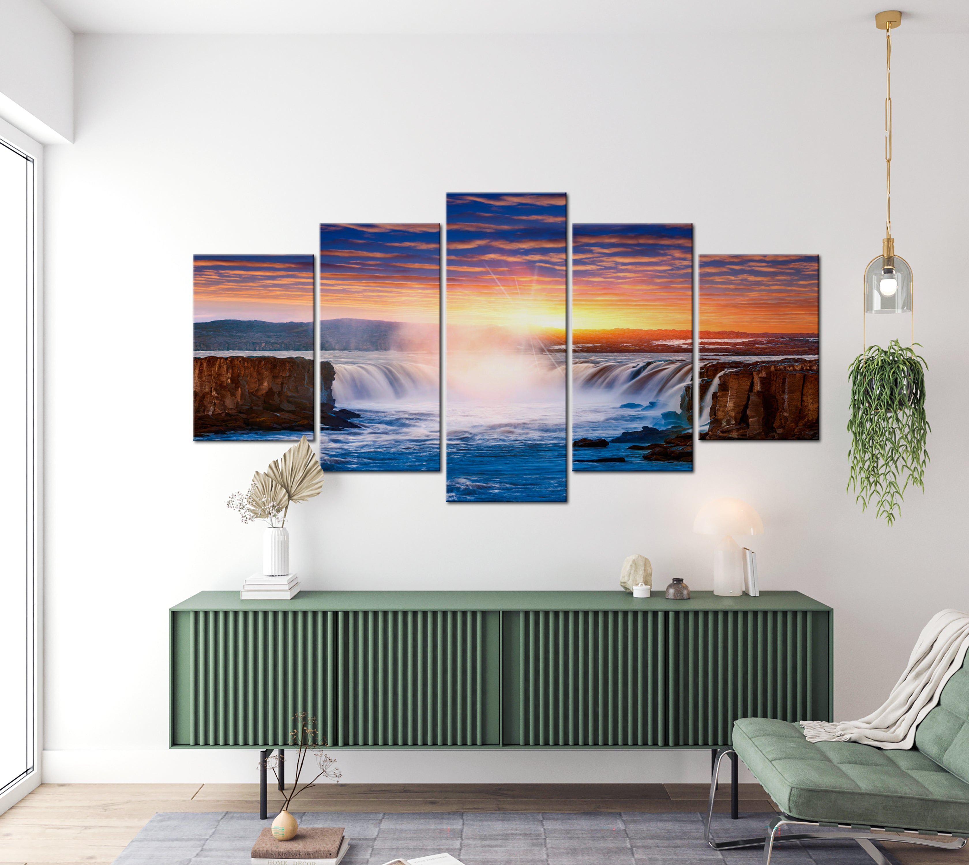 Stretched Canvas Landscape Art - Selfoss Waterfall in Iceland