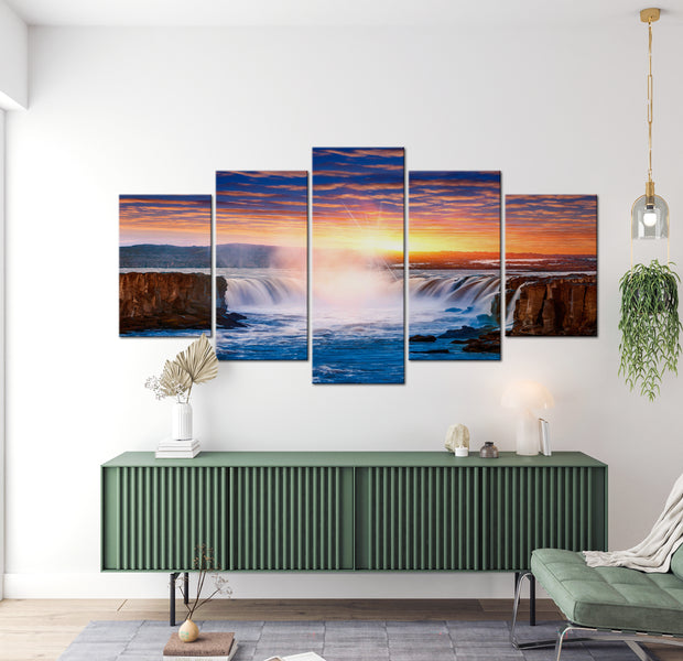 Stretched Canvas Landscape Art - Selfoss Waterfall in Iceland