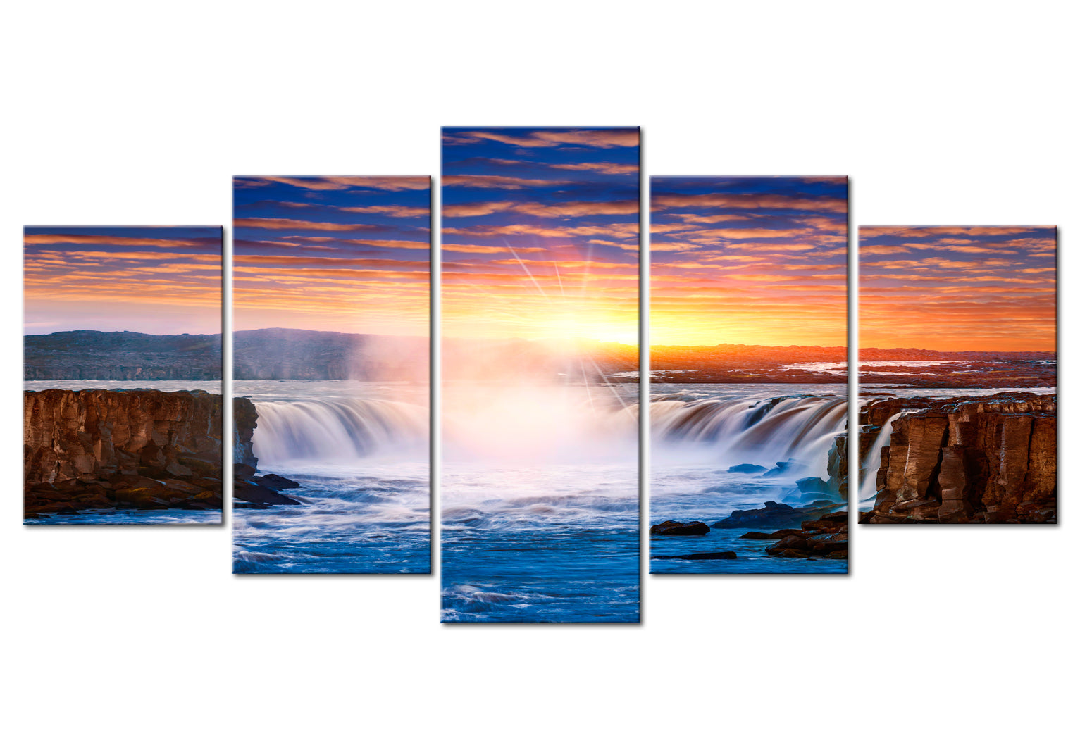 Stretched Canvas Landscape Art - Selfoss Waterfall in Iceland