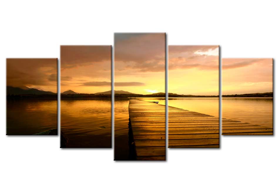 Stretched Canvas Landscape Art - Sunset Island