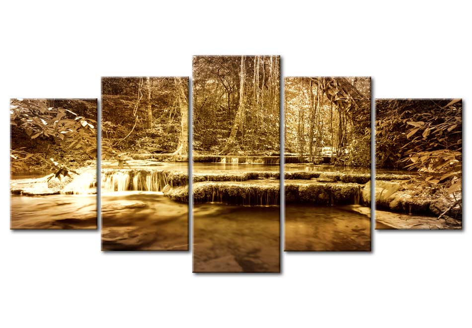 Stretched Canvas Landscape Art - The Bosom Of Nature - Waterfall