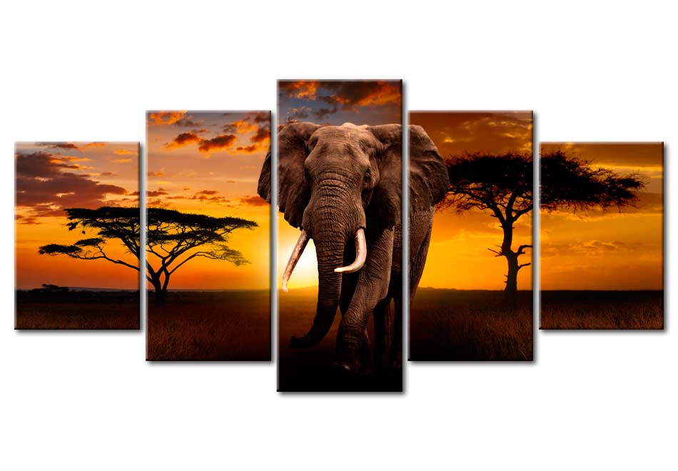 Stretched Canvas Landscape Art - The Savannah King