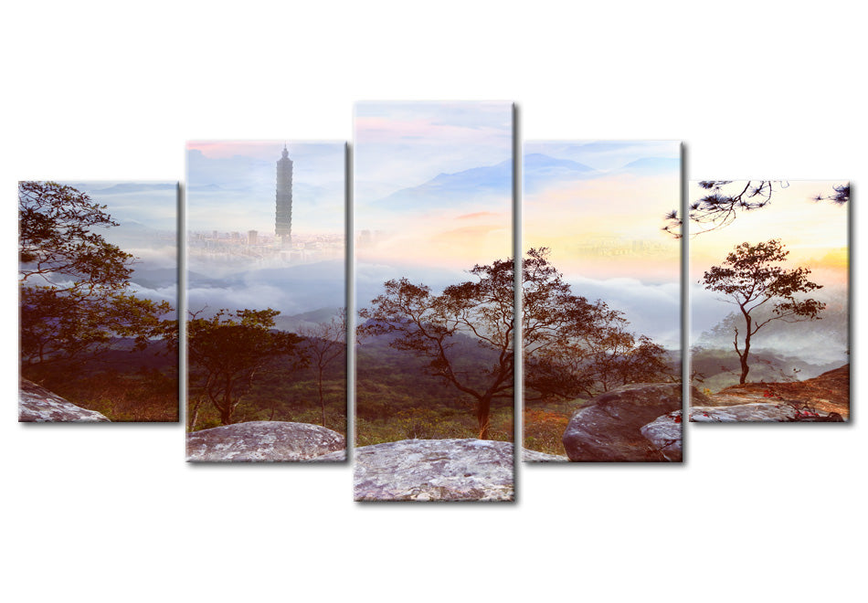 Stretched Canvas Landscape Art - Tower And Horizon