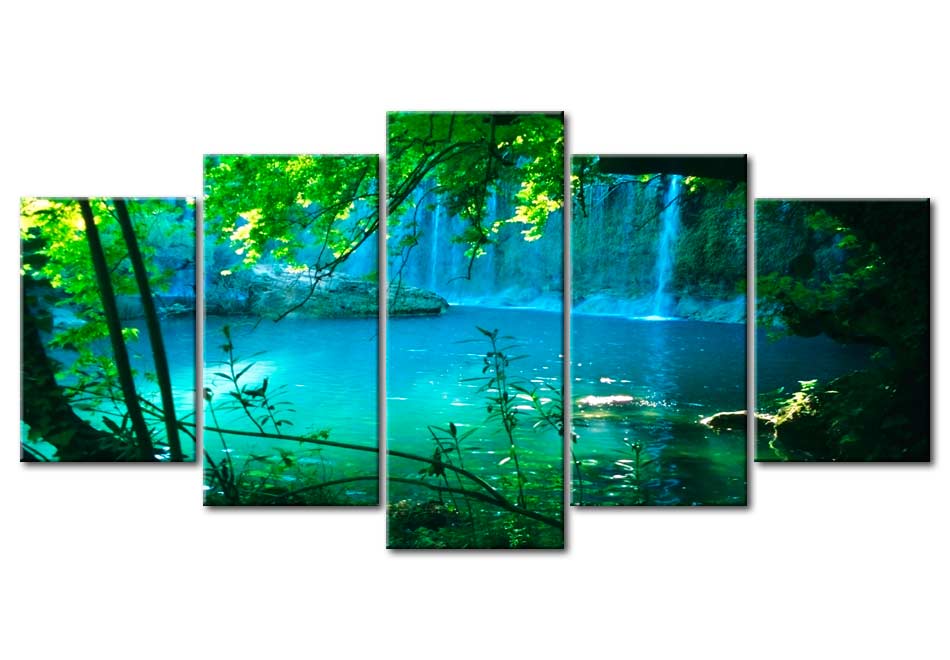Stretched Canvas Landscape Art - Turquoise Seclusion