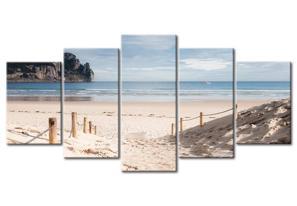 Stretched Canvas Landscape Art - Walk By The Sea