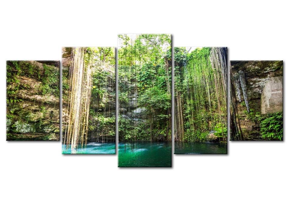 Stretched Canvas Landscape Art - Waterfall Of Trees