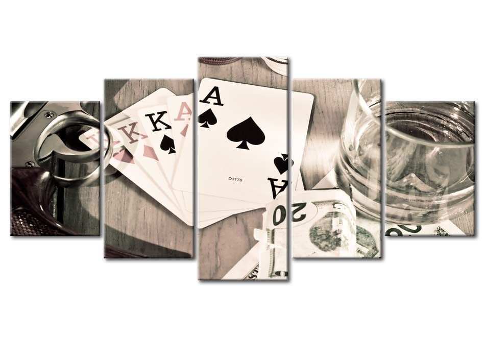 Stretched Canvas Still Life Art - Poker Night