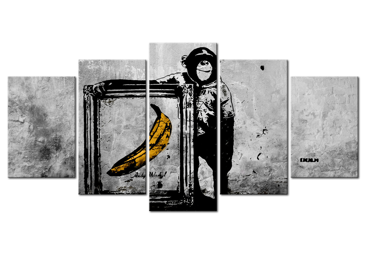 Stretched Canvas Street Art - Banksy Proud Monkey - 5 Pieces