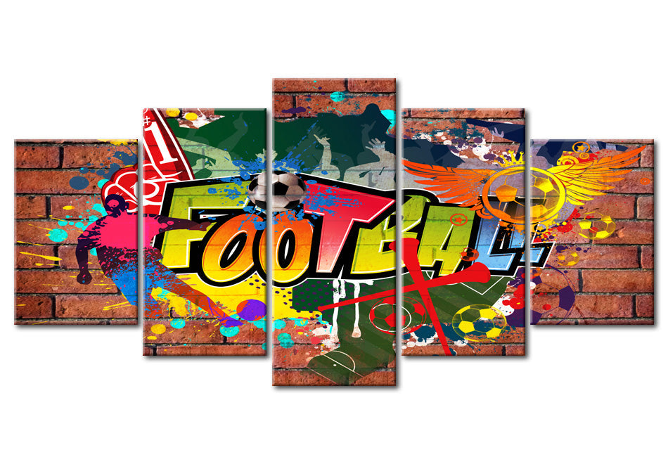 Stretched Canvas Street Art - Soccer Graffiti - 5 Pieces