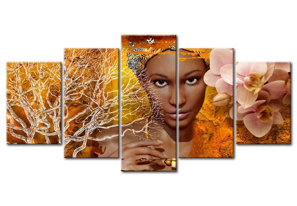 Stretched Canvas Wall Art - Africa Collage