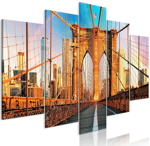 Stretched Canvas Places - Bridge To Happiness Wide-Tiptophomedecor