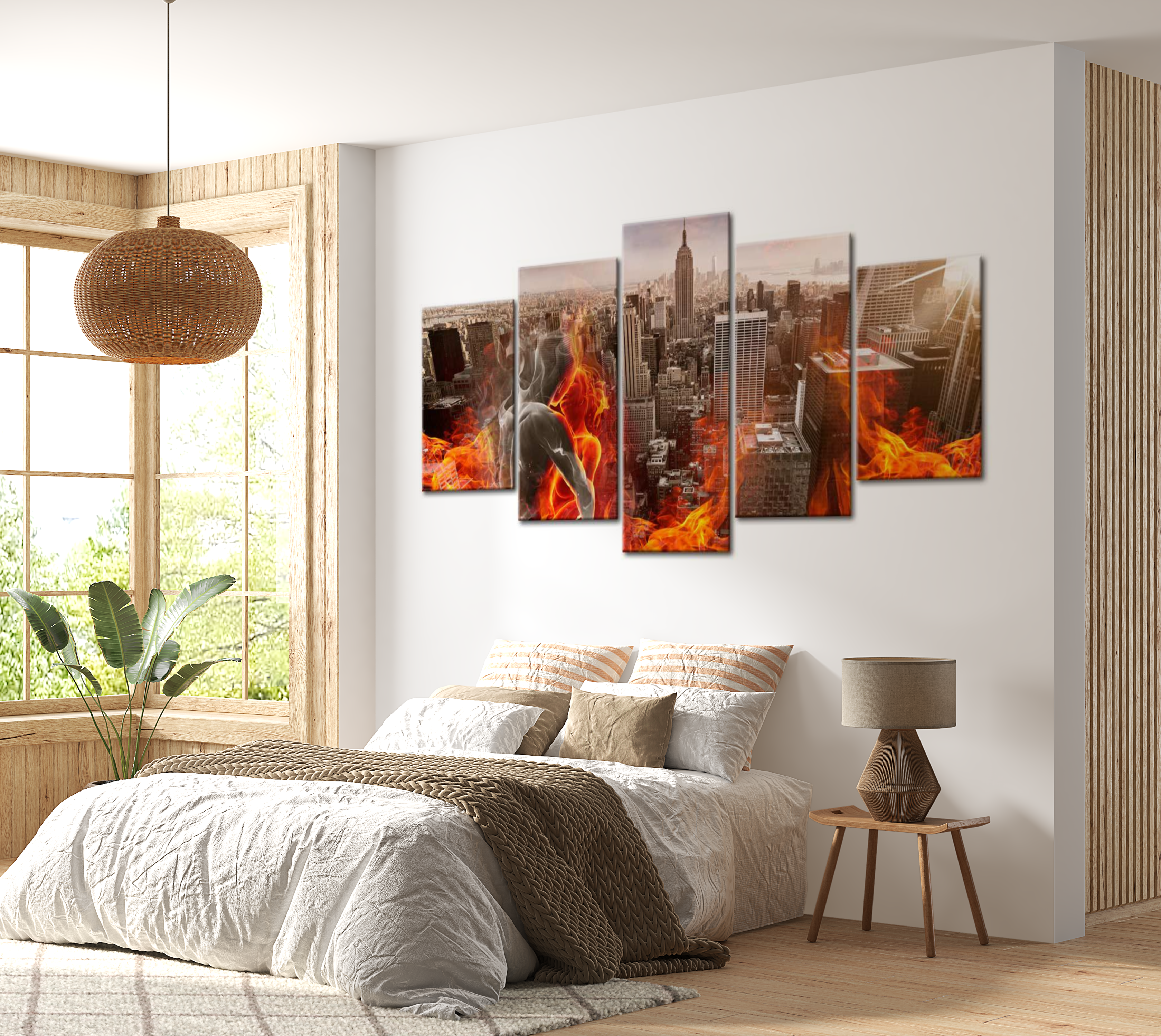 Stretched Canvas Wall Art - City Of Love 40"Wx20"H