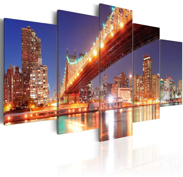 Stretched Canvas Places - Golden Reflections - Nyc-Tiptophomedecor
