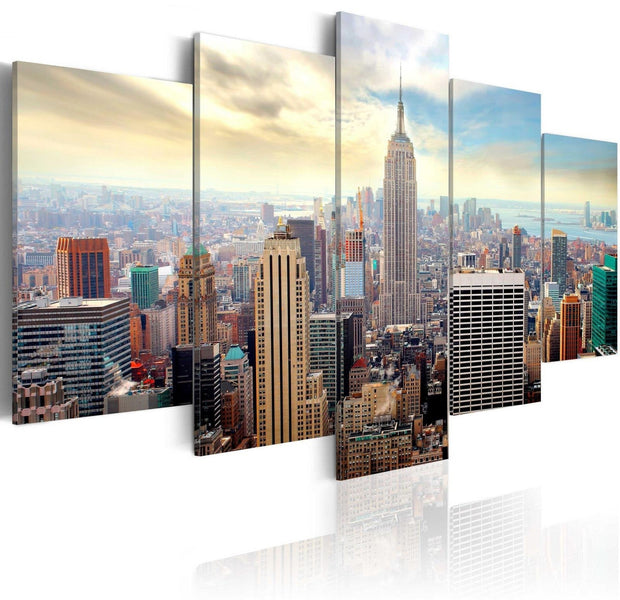 Stretched Canvas Places - Morning In New York City-Tiptophomedecor