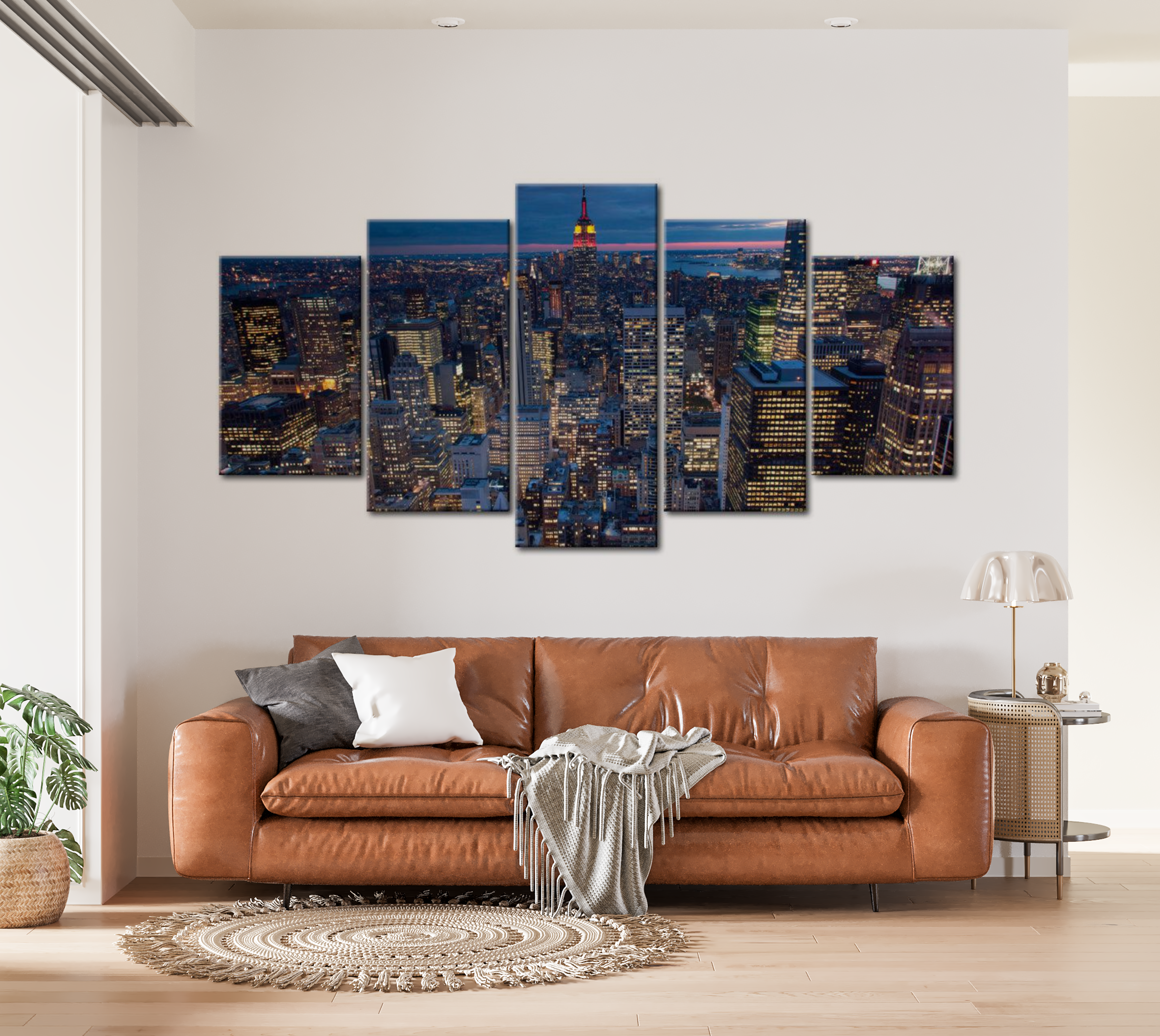 Stretched Canvas Wall Art - Good Night New York! 40"Wx20"H