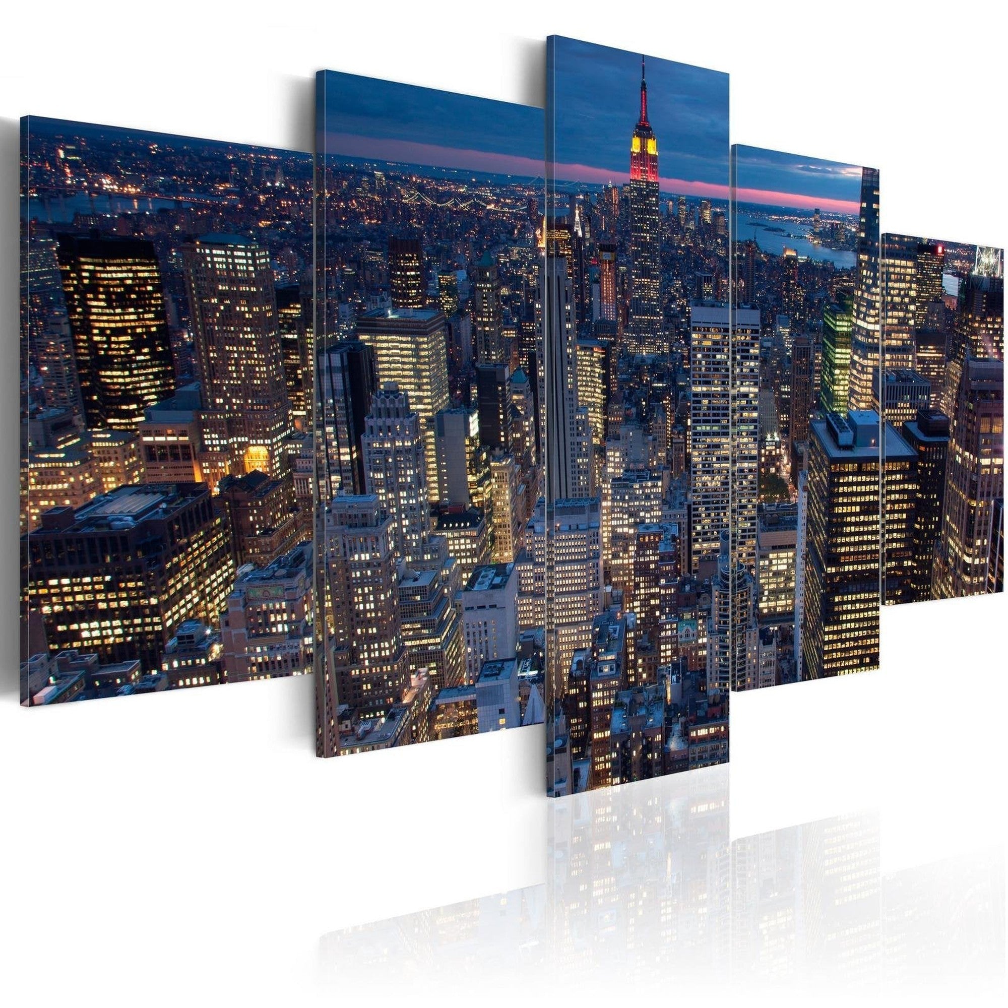 Stretched Canvas Places - Good Night New York!-Tiptophomedecor