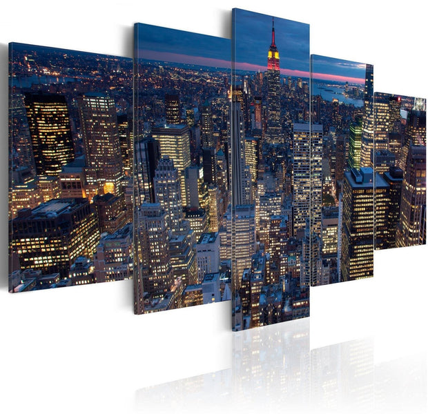 Stretched Canvas Places - Good Night New York!-Tiptophomedecor
