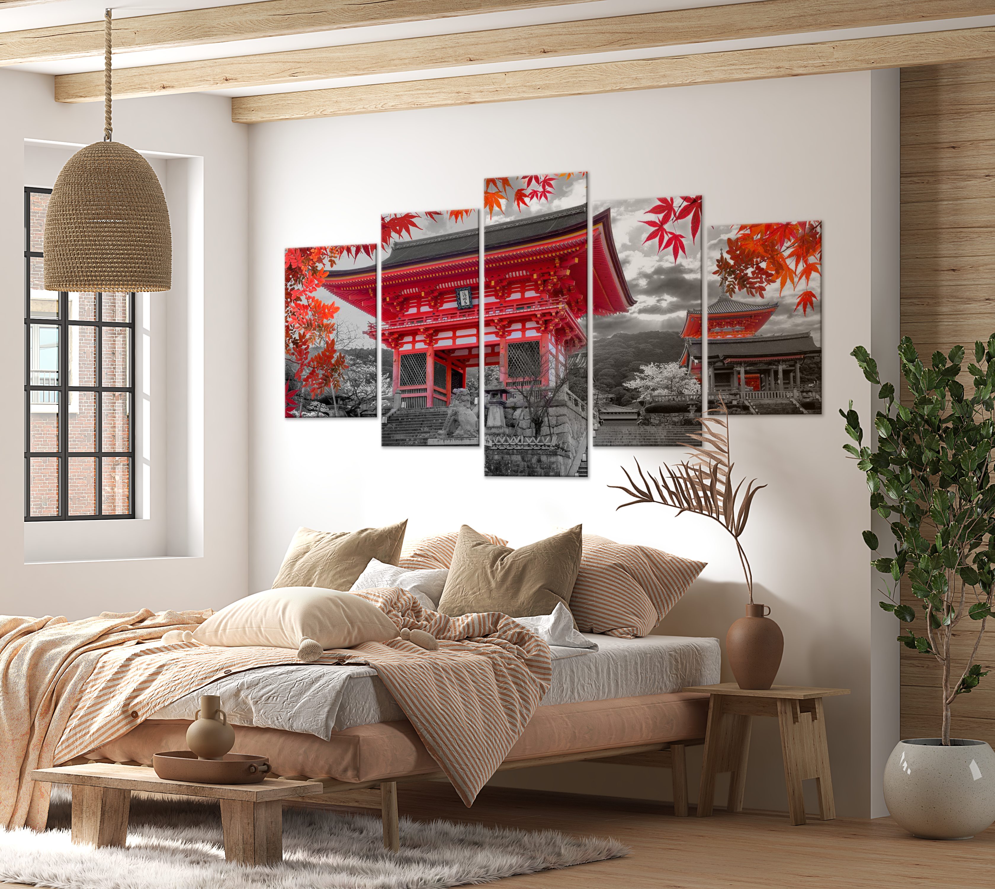 Stretched Canvas Wall Art - Kyoto, Japan Wide 40"Wx20"H