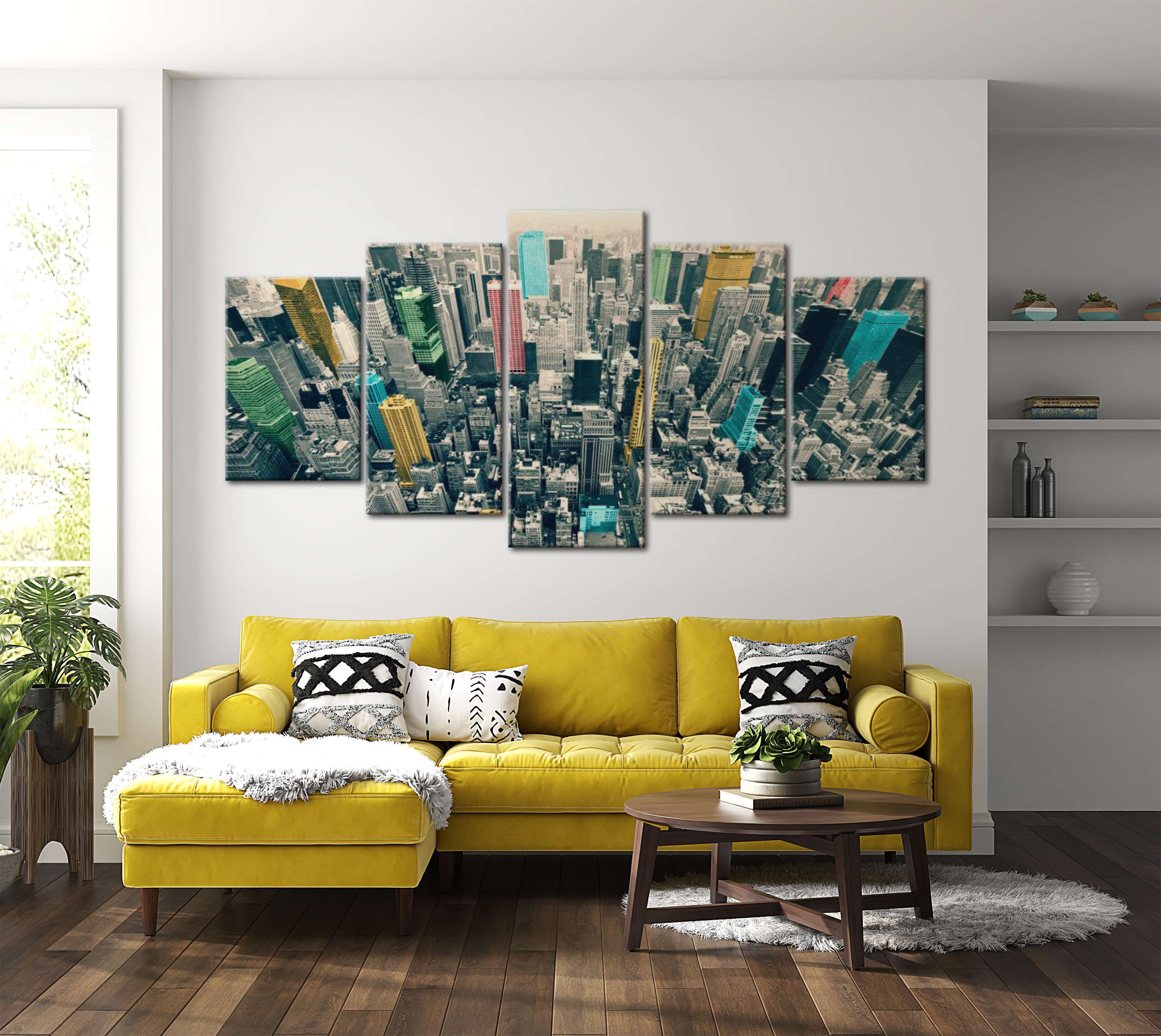 Stretched Canvas Wall Art - Manhattan Fantasy - 5 Pieces