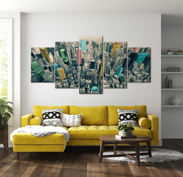 Stretched Canvas Wall Art - Manhattan Fantasy - 5 Pieces