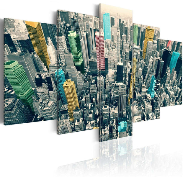 Stretched Canvas Places - The Greyness Of The Day Revived, Ny-Tiptophomedecor