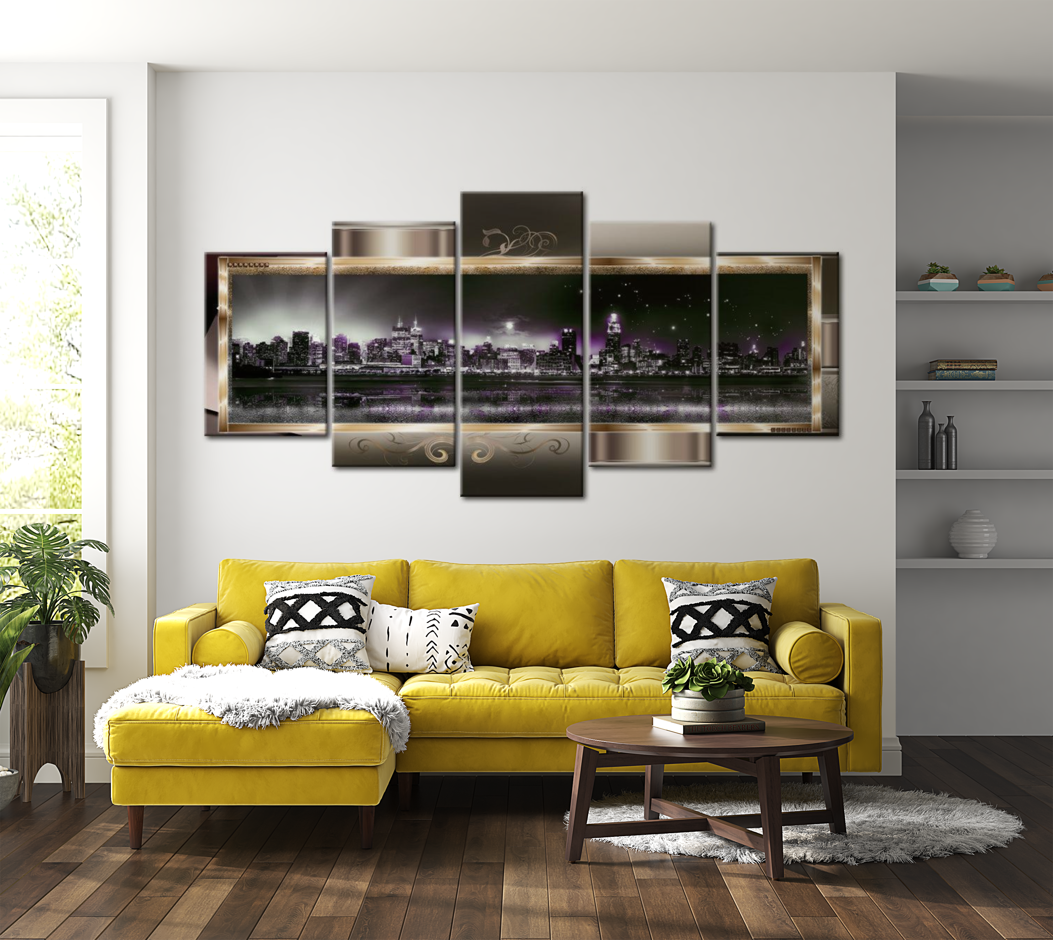 Stretched Canvas Wall Art - New York: Starry Night 40"Wx20"H