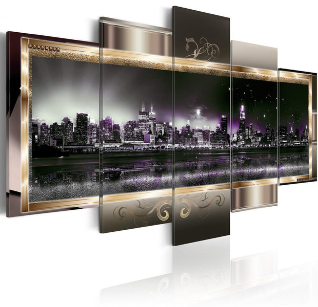 Stretched Canvas Places - New York: Starry Night-Tiptophomedecor