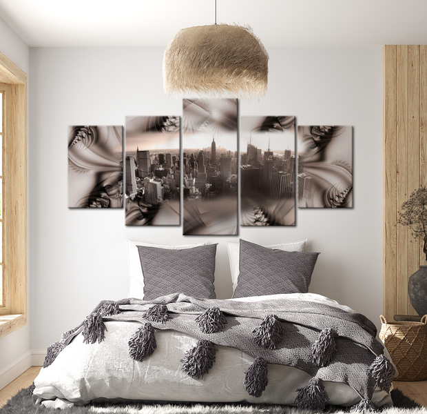Stretched Canvas Wall Art - Modern NYC - 5 Pieces