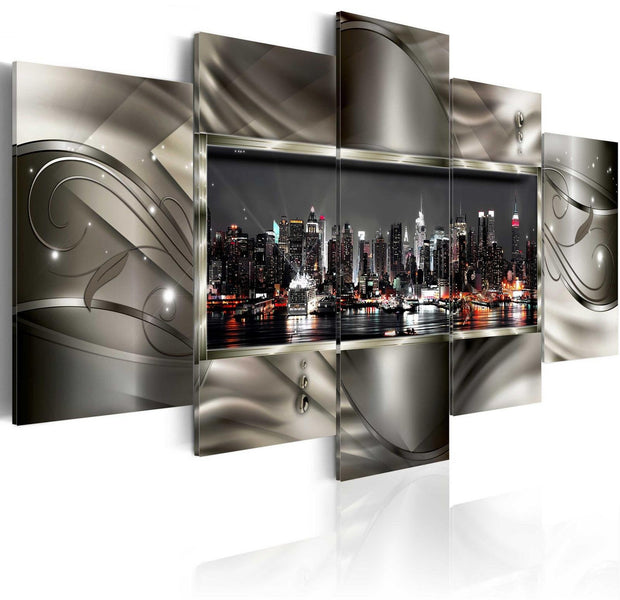 Stretched Canvas Places - Night In New York Ii-Tiptophomedecor