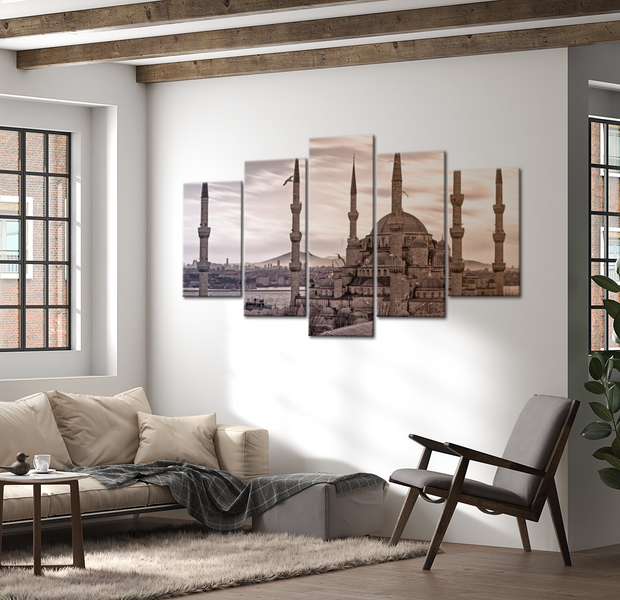 Stretched Canvas Wall Art - Mosque - 5 Pieces