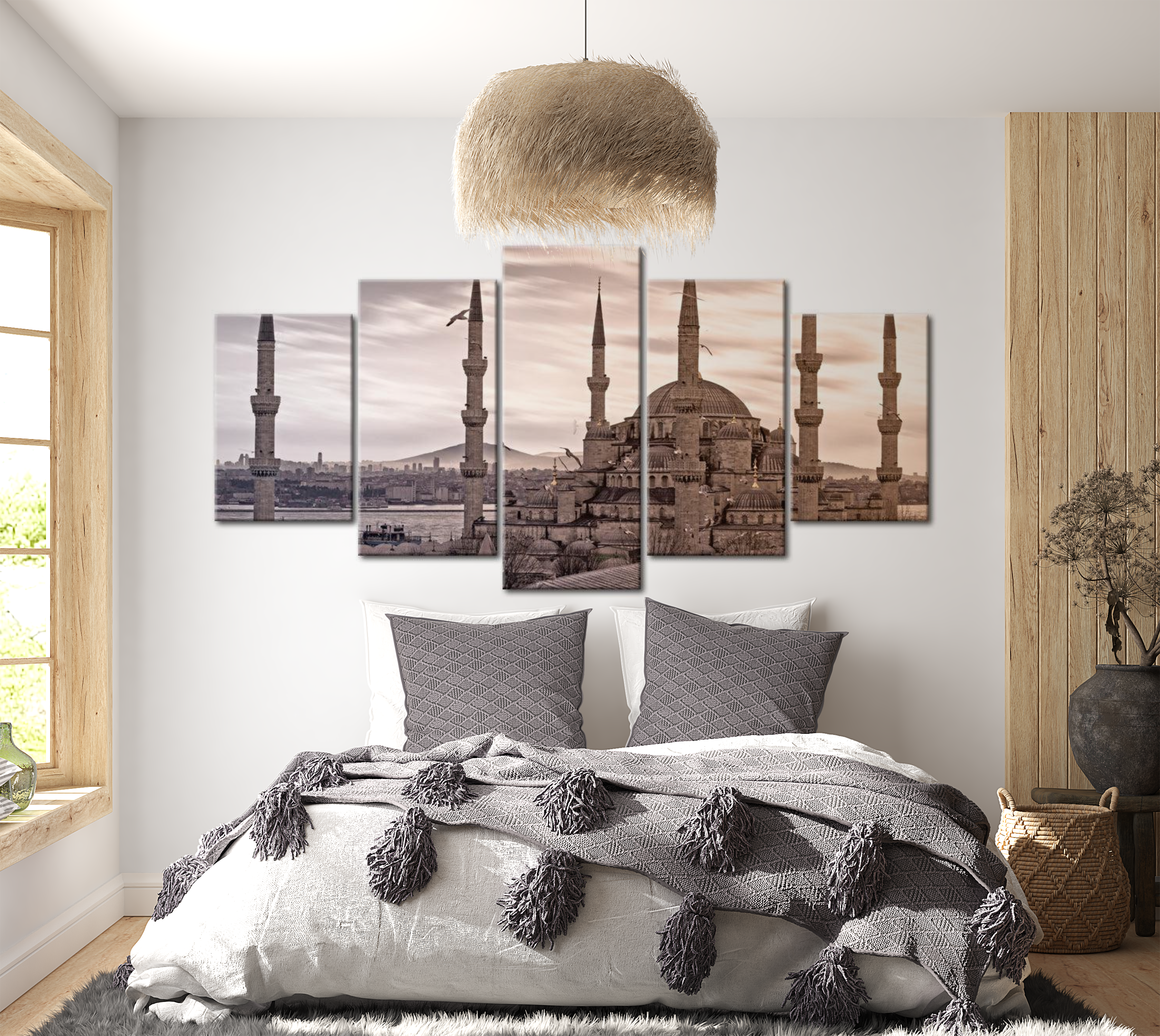 Stretched Canvas Wall Art - Mosque On Near East 40"Wx20"H