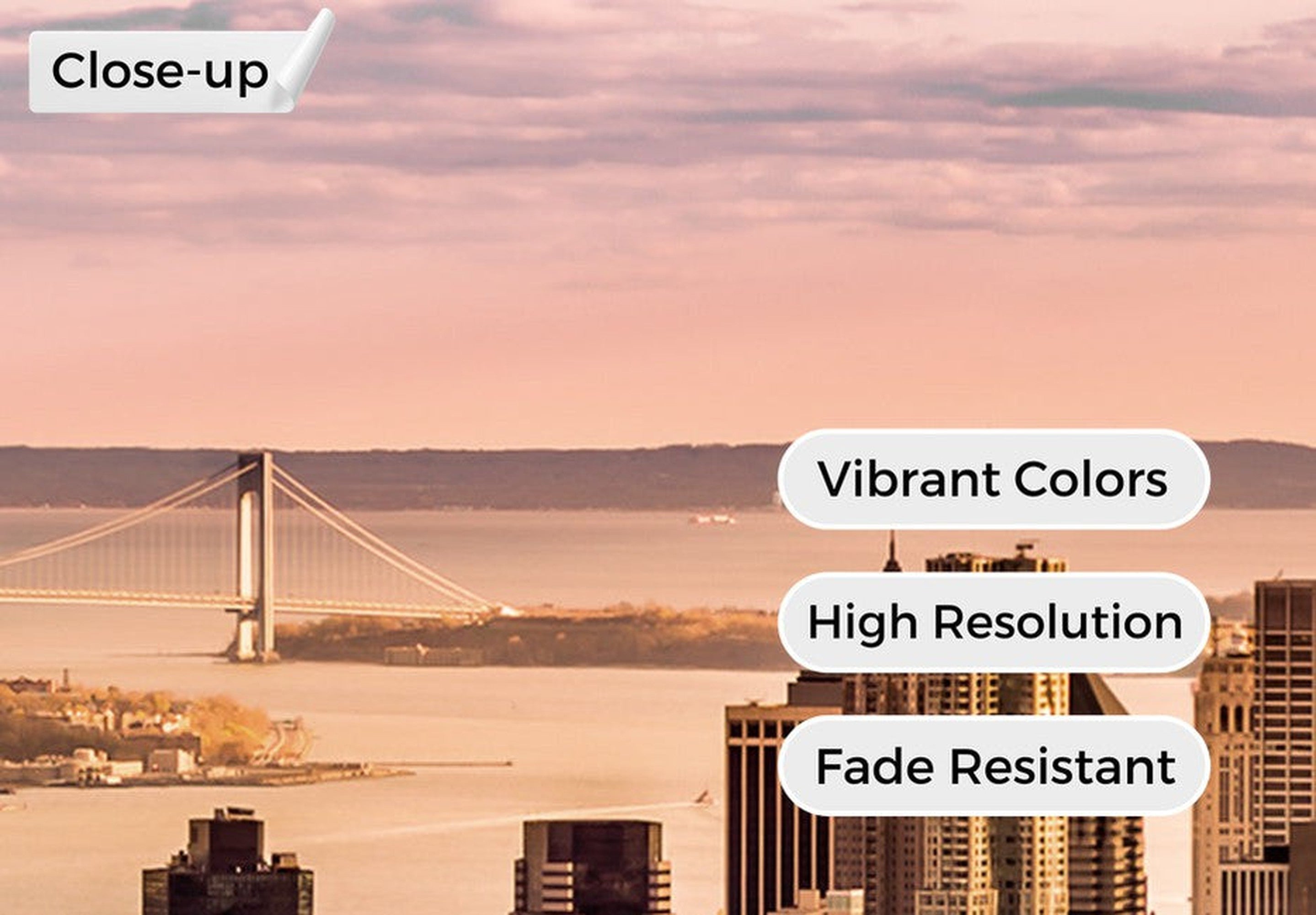 Stretched Canvas Wall Art - NYC Morning Sky - 5 Pieces