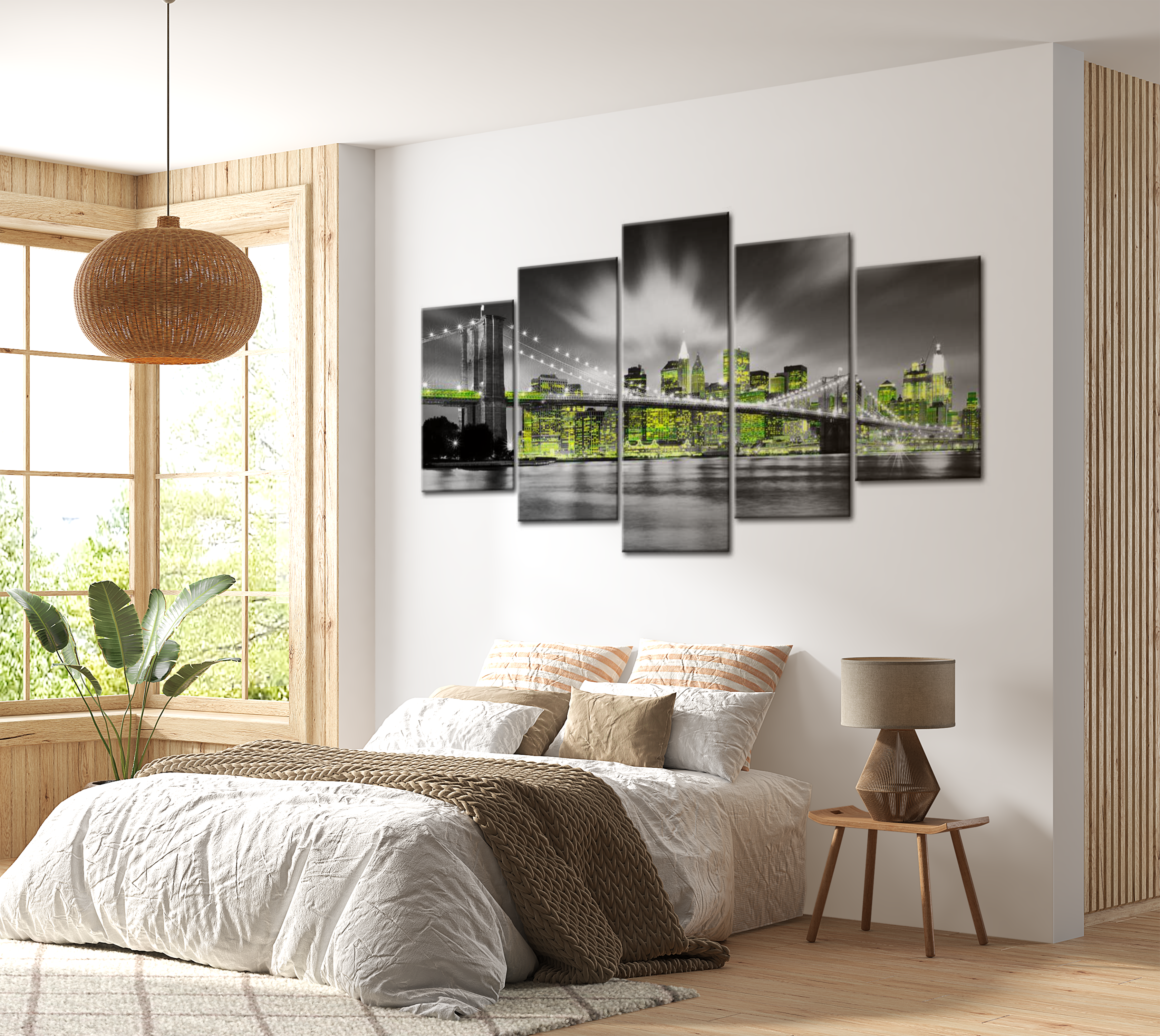 Stretched Canvas Wall Art - Lime Soul Of New York 40"Wx20"H