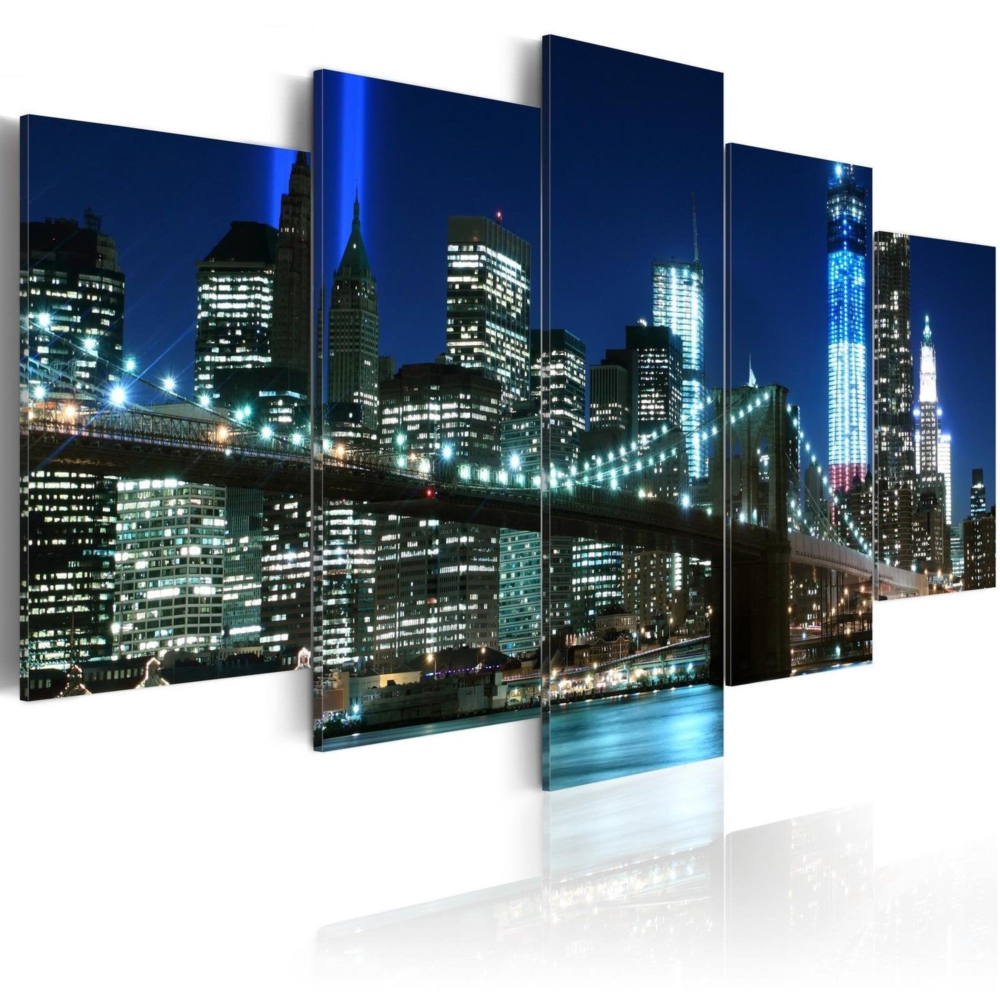 Stretched Canvas Places - Blue Nyc-Tiptophomedecor