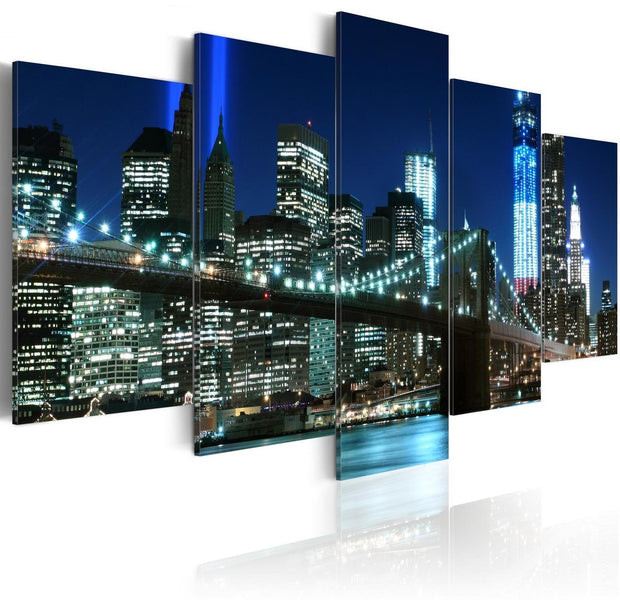 Stretched Canvas Places - Blue Nyc-Tiptophomedecor