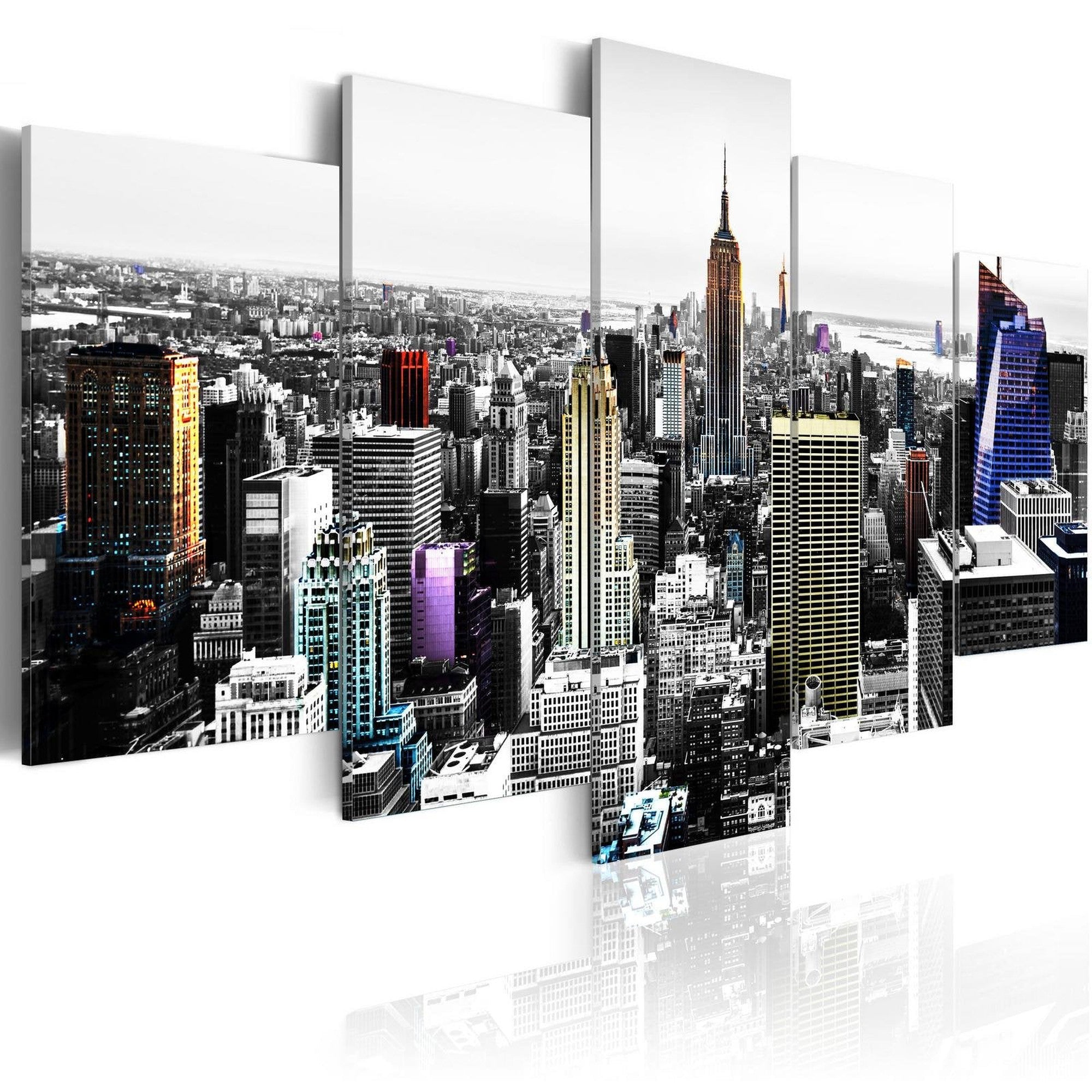 Stretched Canvas Places - City Of Colors-Tiptophomedecor