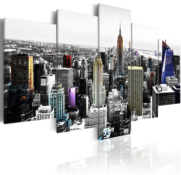 Stretched Canvas Places - City Of Colors-Tiptophomedecor
