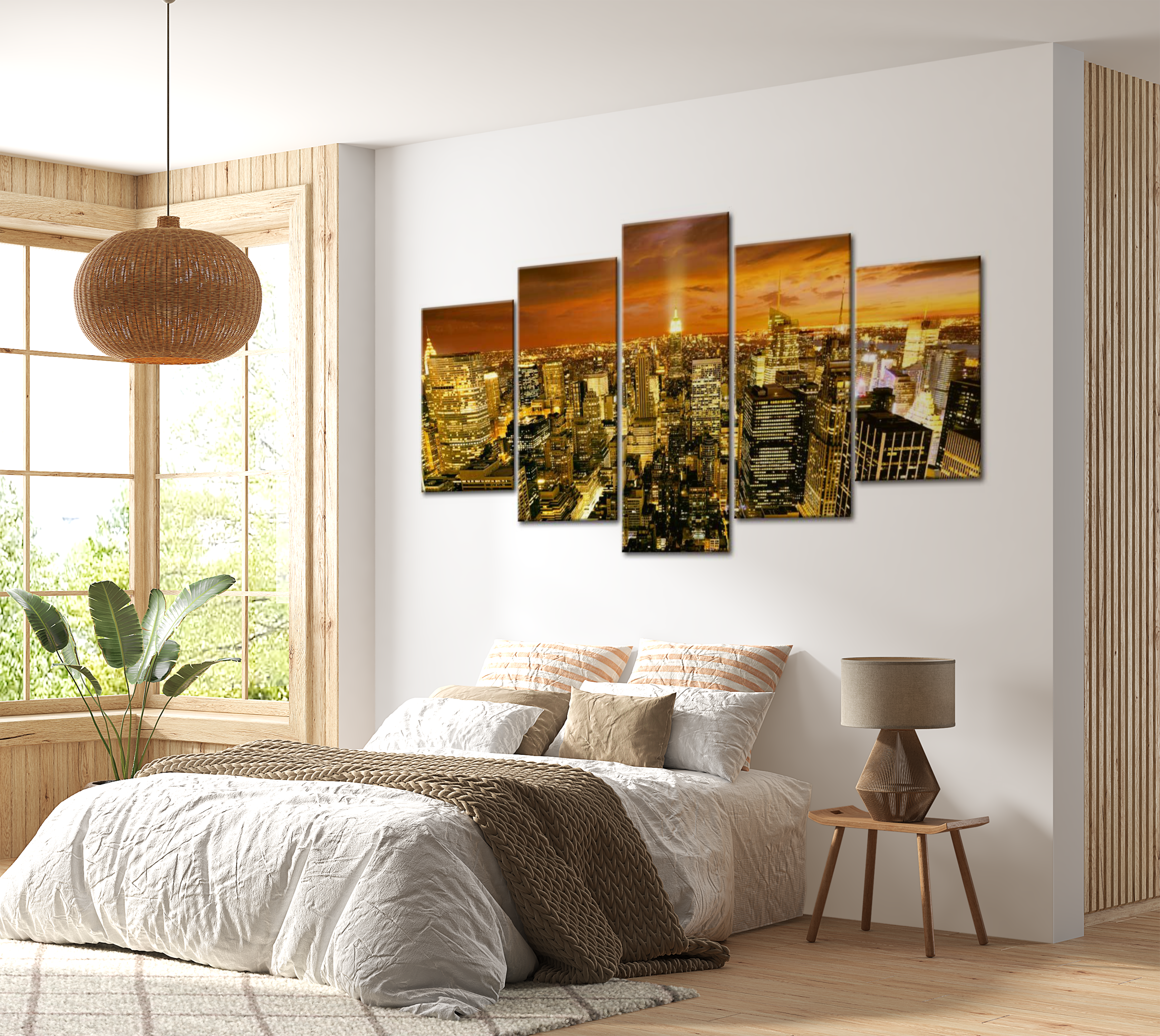 Stretched Canvas Wall Art - New York: Amber 40"Wx20"H